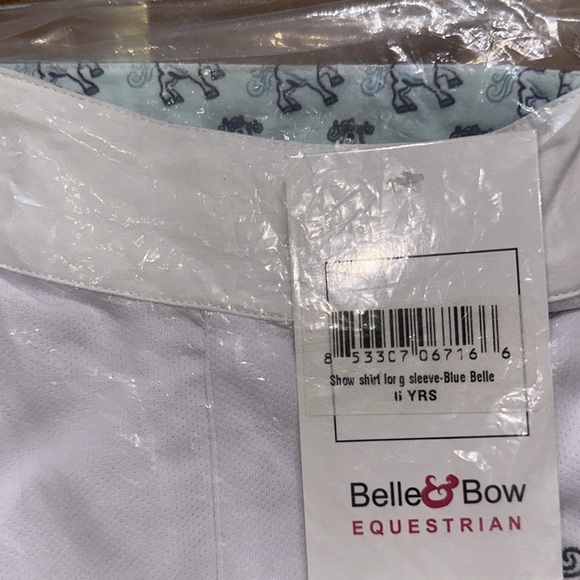 New Equestrian Belle and Bow Show Shirt - kids size 6 - Picture 4 of 4